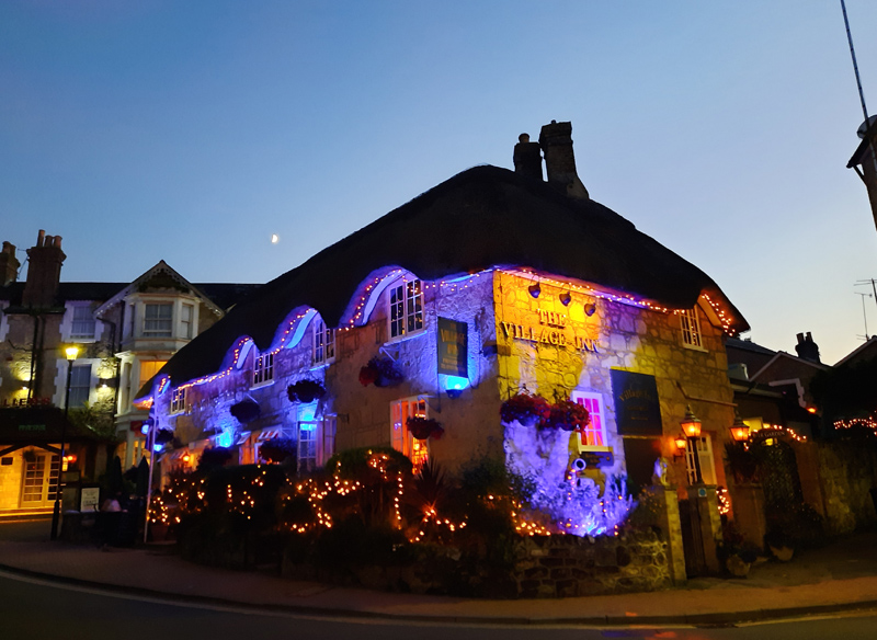 The Village Inn at night